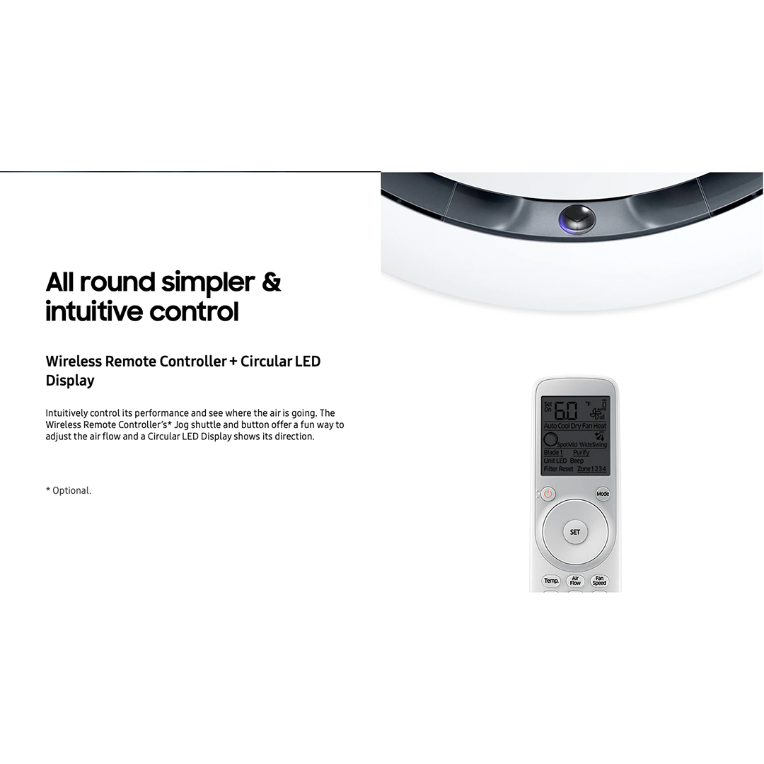 Samsung AC Cassette Inverter 360 Wind-Free Square Panel 3 PK - Hitam - AC071FE6DKF/EA | AC071 FE6DKF